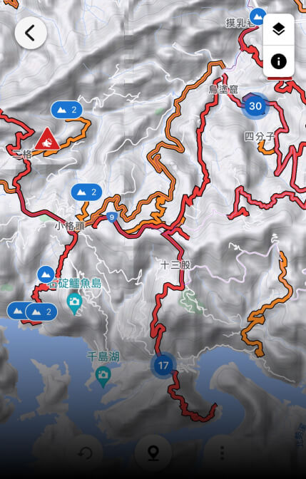 Garmin Connect App 規劃路線 坡段