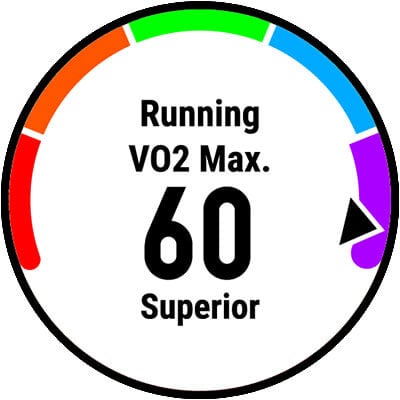 A watch screen showing VO2 max.